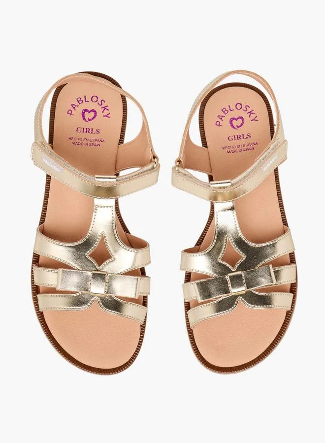 Pablosky Girls Hook and Loop Strap Sandals